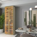 Ver imagem 7 de Cristaleira Bar 2 Portas Reflecta MDF com Pés e LED com Espelho Prisma Bege/Off White
