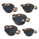 Ver imagem 2 de Panelas Alumínio Fundido Jogo 5 Peças Tampa Alumínio Forte