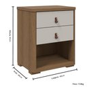 Ver imagem 3 de Mesa Cabeceira 02 Gavetas Enseada Rimo - Jequitibá/palha