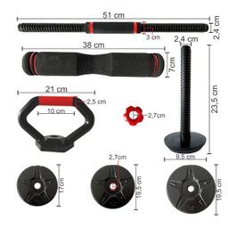 Kit Halteres Musculação Kettlebell 6 em 1 Peso 40kg Odin Fit - 3