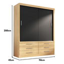 Ver imagem 4 de Guarda-Roupa Solteiro 2 Portas Correr 6 Gavetas Capri