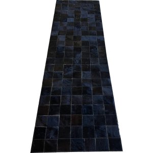 Tapete De Couro Passadeira preto natural 0,70x2,30 S/b pç 10