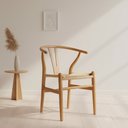 Ver imagem 1 de Cadeira Wishbone Madeira Maciça Natural Marrom/Clara