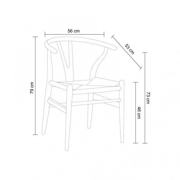 Cadeira Wishbone Madeira Maciça Natural - 3