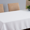 Ver imagem 2 de Toalha de Mesa 6 Lugares Tecido Oxford Liso 1 Peça Básica Cozinha Mesa de Jantar Branco