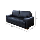 Ver imagem 3 de Sofá 3 Lugares Couro 230cm Preto Roma Classico Pés Madeira