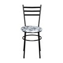 Ver imagem 5 de 4 Cadeiras para Cozinha Epoxi Preta Assento Floral Cor:floral Branco