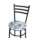 Ver imagem 3 de 4 Cadeiras para Cozinha Epoxi Preta Assento Floral Cor:floral Branco