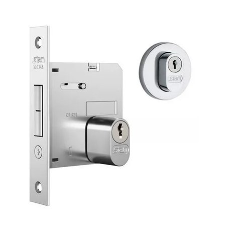 Fechadura Stam Porta de Correr/bater 1006 Inox Redonda 1006 Redonda