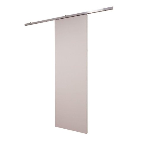 Porta de Correr Branco Prime com Kit Alumínio Cinza Claro - 210x110