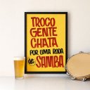 Ver imagem 3 de Quadro Troco Gente Chata por Samba 24x18cm Mold Preta Vidro