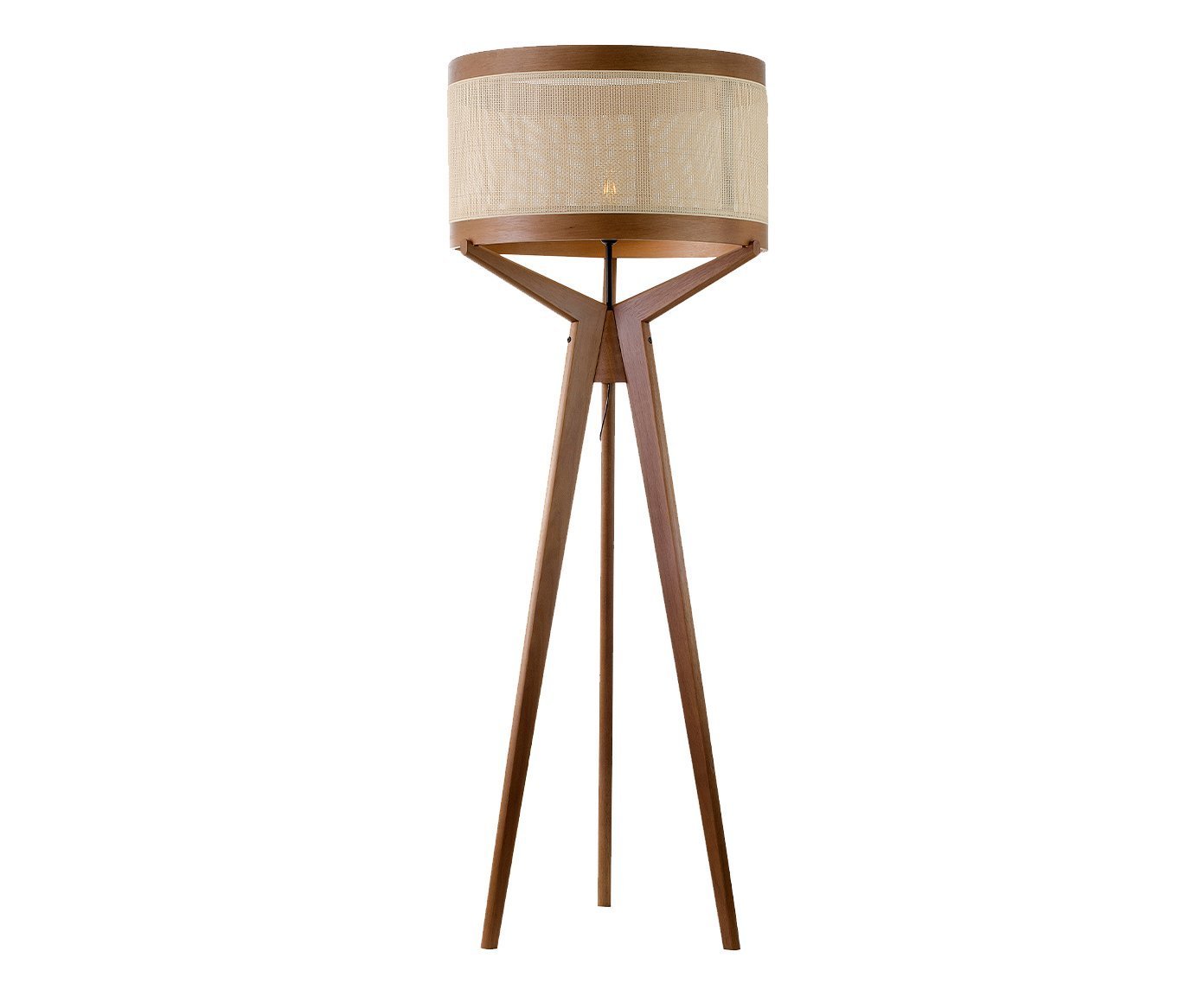 Luminária de Chão Rustica Rede Castanho Bivolt MadeiraMadeira