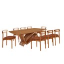 Ver imagem 2 de Sala de Jantar Mesa Vênus 240cm Tampo Laminado Canto Barril e 8 Cad Noronha Premium
