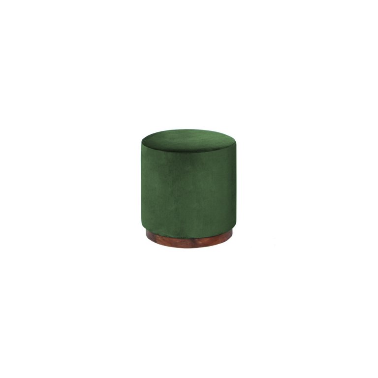 Puff Decorativo Redondo Itália - Tecido Verde Folha Puff Decorativo Redondo Itália - Tecido Verde Folha