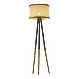 Luminaria Ravena Redonda Tela Indiana Pés Moderno Retro - 1