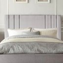 Ver imagem 2 de Cabeceira Cama Box King Estofada Grécia 195cm Suede:cinza Claro