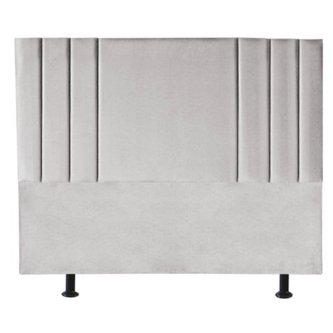 Cabeceira Cama Box King Estofada Grécia 195cm Suede:cinza Claro