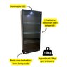 Vitrine Suspensa 133x64 Led Preto - 2