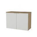 Ver imagem 2 de Gabinete de Banheiro 90cm x 65cm Nature Marrom/Carvalho/Branco