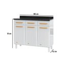 Ver imagem 6 de Gabinete de Cozinha Modulado Balcão Diamante 3 Portas e 3 Gavetas c/ Tampo 105cm Branco/Preto -