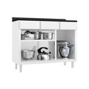 Ver imagem 7 de Gabinete de Cozinha Modulado Balcão Diamante 3 Portas e 3 Gavetas c/ Tampo 105cm Branco/Preto -