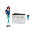 Ver imagem 5 de Gabinete de Cozinha Modulado Balcão Diamante 3 Portas e 3 Gavetas c/ Tampo 105cm Branco/Preto -
