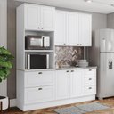 Ver imagem 6 de Cozinha Modulada Americana 3 Peças com Balcão 120cm sem Tampo Branco/Calcare - Móveis Henn