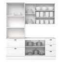 Ver imagem 7 de Cozinha Modulada Americana 3 Peças com Balcão 120cm sem Tampo Branco/Calcare - Móveis Henn