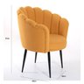 Poltrona Decorativa Moscou Pétala Tecido Veludo Mostarda Pés Aço Conificado Poltronas do Sul - 3