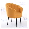 Poltrona Decorativa Moscou Pétala Tecido Veludo Mostarda Pés Aço Conificado Poltronas do Sul - 2