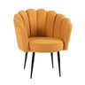 Poltrona Decorativa Moscou Pétala Tecido Veludo Mostarda Pés Aço Conificado Poltronas do Sul - 1