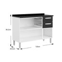 Ver imagem 4 de Cozinha Modulada Completa Evidence 4pçs (2 Armários Balcão Paneleiro) C4p59 Branco/preto -