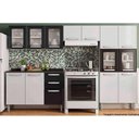 Ver imagem 1 de Cozinha Modulada Completa Evidence 4pçs (2 Armários Balcão Paneleiro) C4p59 Branco/preto -