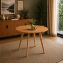 Ver imagem 6 de Kit Cadeiras Lithi Confortáveis e Resistentes em Linho & Mesa Leda 90cm Compacta Design Versátil