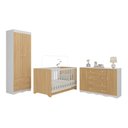 Ver imagem 2 de Quarto de Bebê Completo com Berço Americano 3 em 1 Realeza Multimóveis Mp4595 Branco/madeirado