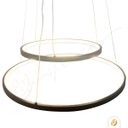 Ver imagem 4 de Lustre Pendente Ring 2 Aros Anéis Led Preto Moderno para Sala de Jantar Quarto Pé Direito