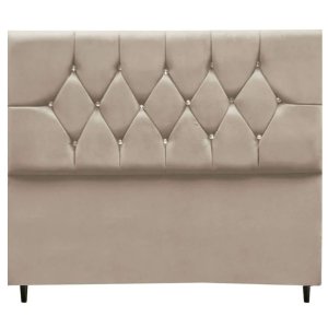 Cabeceira Cama Box Estofada Casal 140 Cm Geovana Suede:bege