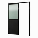 Ver imagem 1 de Porta de Correr Alumínio Preto Parede 1 Folha Lambril c/Visor Maxx - 215x95