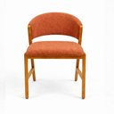 Ver imagem 3 de Cadeira Estofada Elegance Sala de Jantar Base Madeira Boucle:Terracota