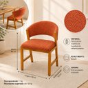 Ver imagem 4 de Cadeira Estofada Elegance Sala de Jantar Base Madeira Boucle:Terracota