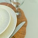 Ver imagem 3 de Kit 12 Pçs Jogo Americano Imitando Tronco De Árvore Supla Sousplat Pvc Mesa Posta Marrom Claro