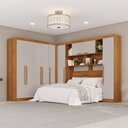 Ver imagem 1 de Guarda-Roupa de Canto Modulado 9 Portas 2 Gavetas Argentina Bege/Cinamomo/Off-White