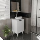 Ver imagem 1 de Kit Banheiro Balcão Gabinete e Espelheira Branco - Tecno