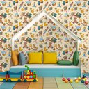Ver imagem 1 de Papel de Parede Infantil - Vintage Toys Arte Destaque 2 Metros