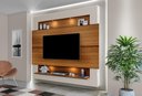 Ver imagem 1 de Painel para Tv 75" com Nicho e Prateleira Riviera 217 Carvalho New / Off White - Luapa