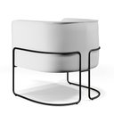 Ver imagem 2 de Kit 02 Poltronas Decorativas Fixas Base De Aço Preto Betina D02 Corano Branco C-12 - Lyam Decor