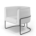 Ver imagem 4 de Kit 02 Poltronas Decorativas Fixas Base De Aço Preto Betina D02 Corano Branco C-12 - Lyam Decor