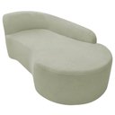 Ver imagem 5 de Kit Sofá Curvo França 140cm Ld. e 2 Poltronas Luiza Max Conforto, Bouclé Verde Oliva