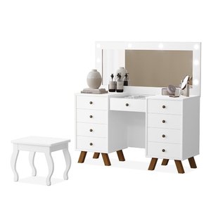 Penteadeira Camarim com Banqueta Mila Branco Luapa