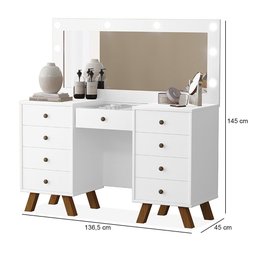 Penteadeira Camarim com Banqueta Mila Branco Luapa - 2